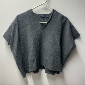 ralph lauren 100% wool cape sweater vest NWOT XS small light grey
